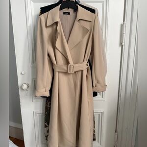 Theory - Medium Beige Long Trench Spring/Fall Coat NWOT